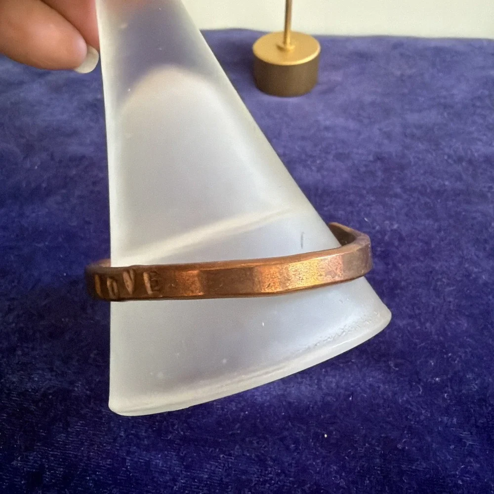 Pure Copper Bracelet Love Hand Made 24.5g Adjustable